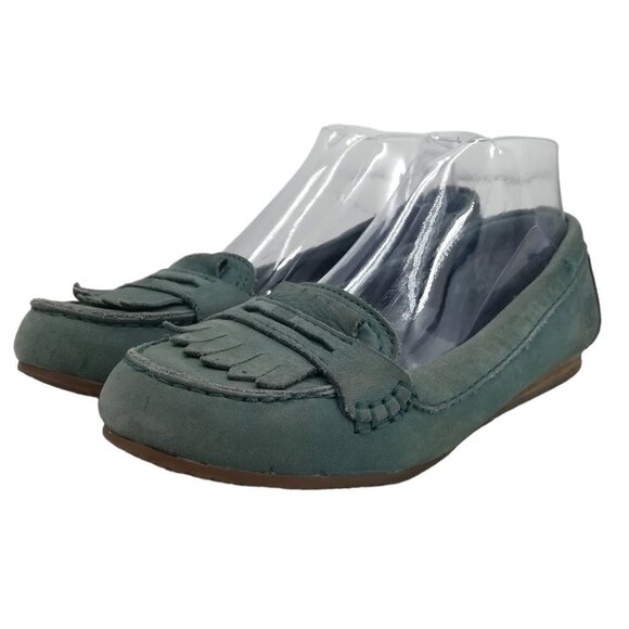 Timberland Womans Blue Penny Loafer Driving Shoes Moccasins Size 8 Leather Suede - Picture 1 of 11